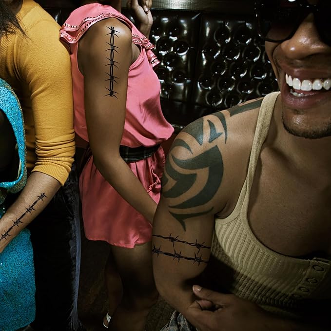 tattoo piercing ideas 9-Sheet Large Barbed Wire Tattoos, Variety of Barbed Wire Temporary Tattoos for Men Women - Waterproof Fake Tattoos for Concerts & Halloween