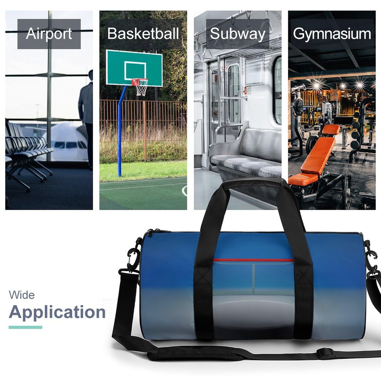 Hockey sur Glace Sac De Sport Gym Sac De Voyage Sac Week-End Duffel Bag pour Camping Randonnée Voyage 45x23x23cm