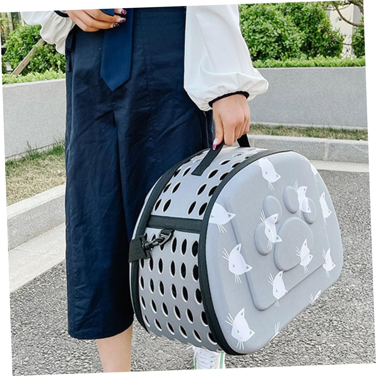 Atmungsaktiver Haustier Tragerucksack aus Eva mit Diagonalem Design Verschleißfest für Katzen und Freigänger für Outdoor Einsatz Beim Tiertransport