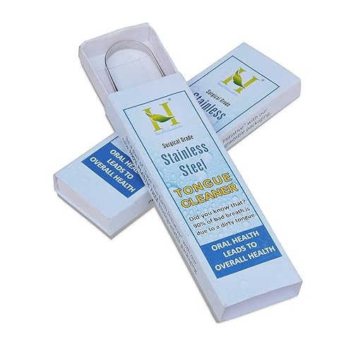 Miniatura 7 de Limpiador de lengua de acero inoxidable, juego de 2 para tratamiento del mal aliento - grado quirúrgico