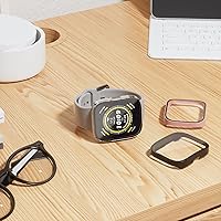 Vista 2 de Funda protectora de pantalla para Amazfit Bip 5, policarbonato duro con película integrada, accesorios de parachoques para Amazfit Bip 5, mujeres