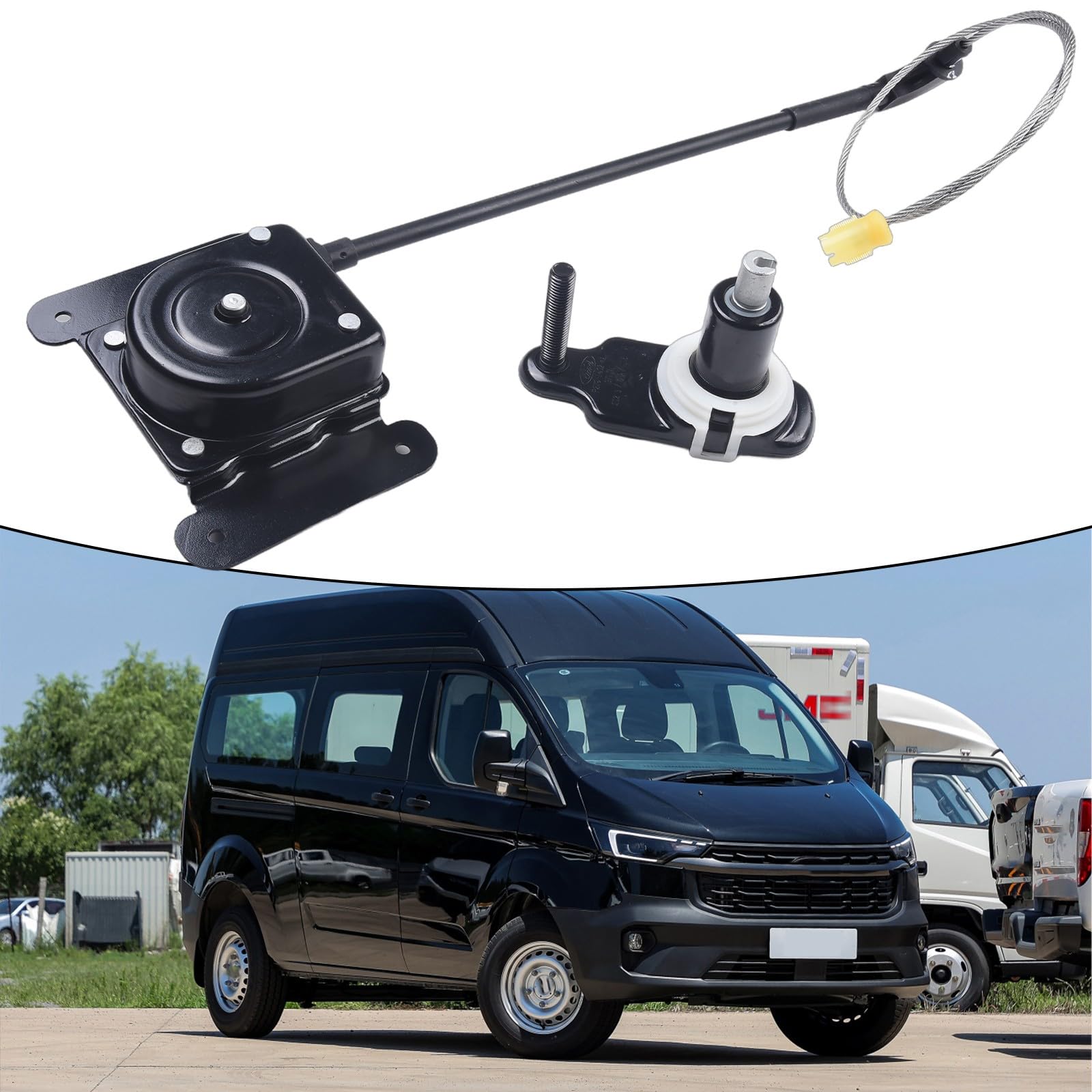 Soporte de placa de montaje de rueda de repuesto con cabrestante para Ford Transit (2014+) y Transit Custom (2012+), metal, negro, ajuste directo, juego de 2 piezas
