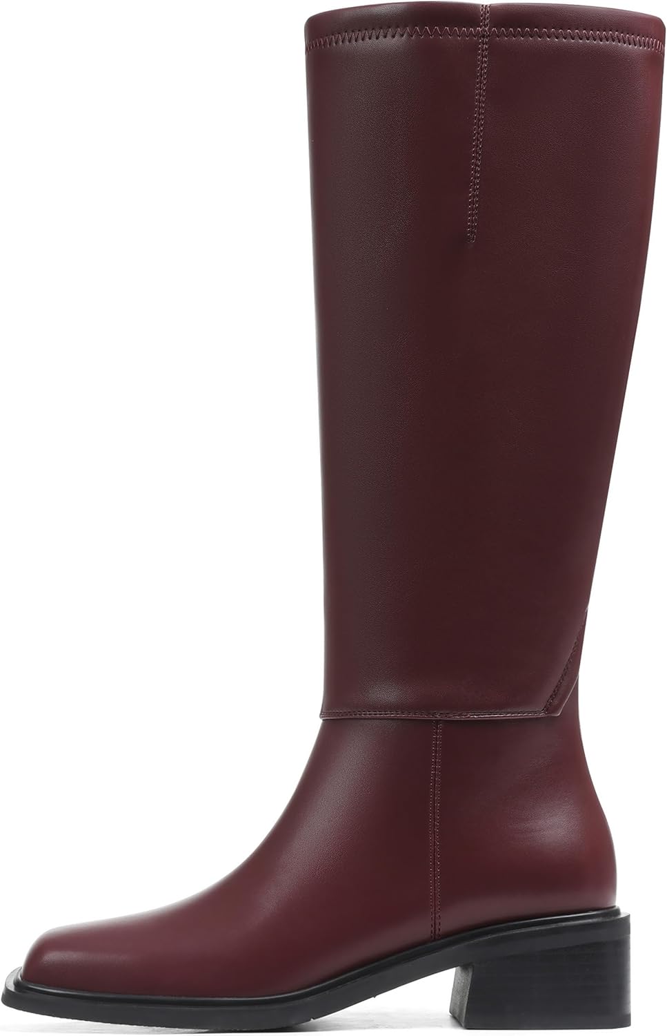 Lovee Cosee Knee High Boots for Women 2025 Low Heel Square Toe Flat Boots with Side Full Zipper Comfortable Walking Shoes for Fall Winter Casual & Office Wear Commuting Travel Fashion Trendy Outfit