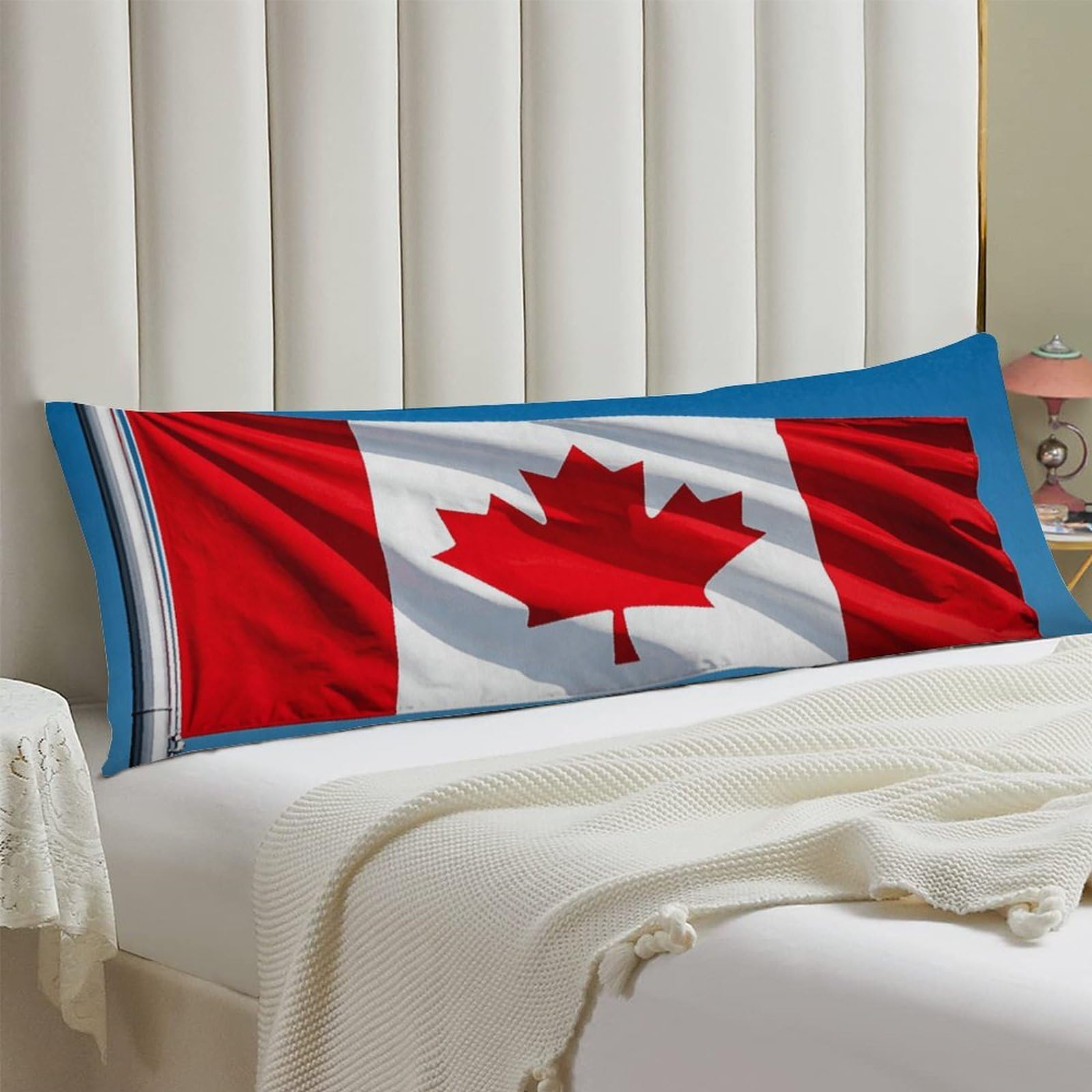 Body Pillow Cover 20x54 Long Pillow Case with Invisible Zipper Breathable Microfiber Retro Canada Flag Pillowcase Soft Cozy Protector for Bedroom Couch Sofa Bed Home Decor All Seasons