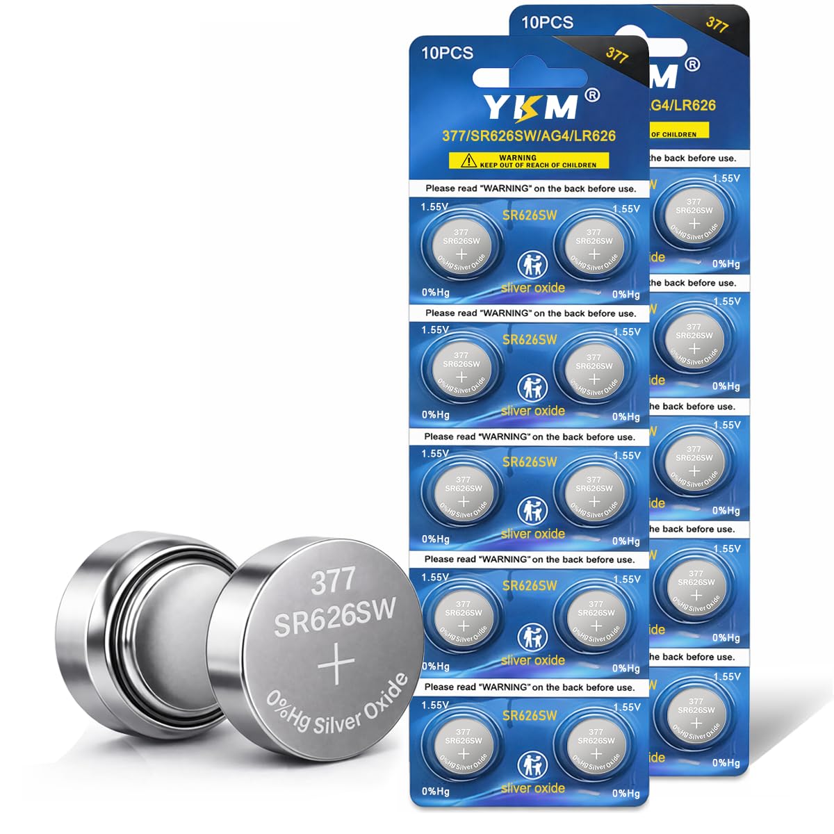 Amazon.com: YKM 20 Pack 377 SR626SW Watch Battery LR626 376 V377