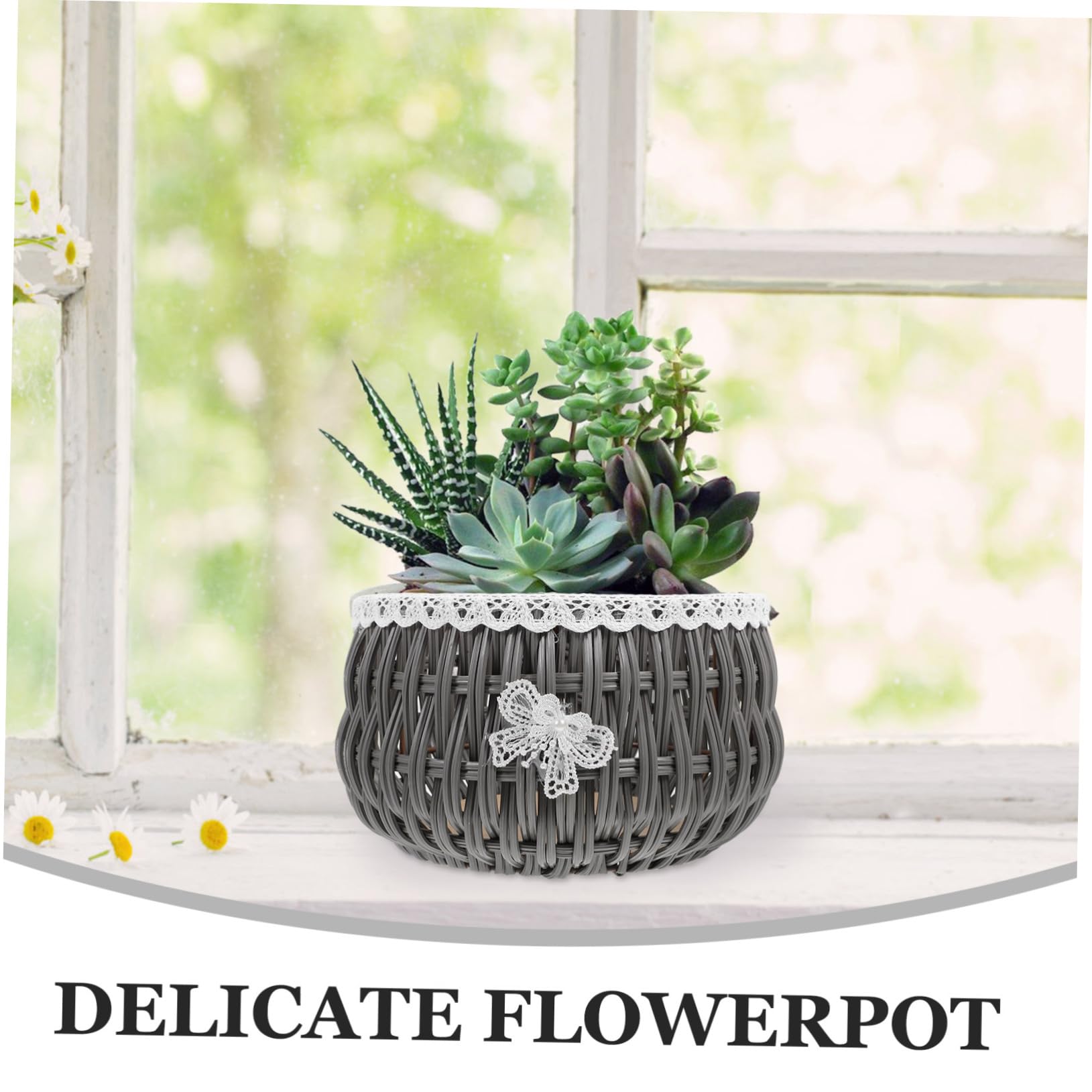 BESPORTBLE 3stücke Rustikaler Handgewebter Pflanzenkorb Dekorativer Blumentopf Für Blumenarrangements Vielseitig Einsetzbarer Aufbewahrungskorb Für Innen Und Außenbereiche