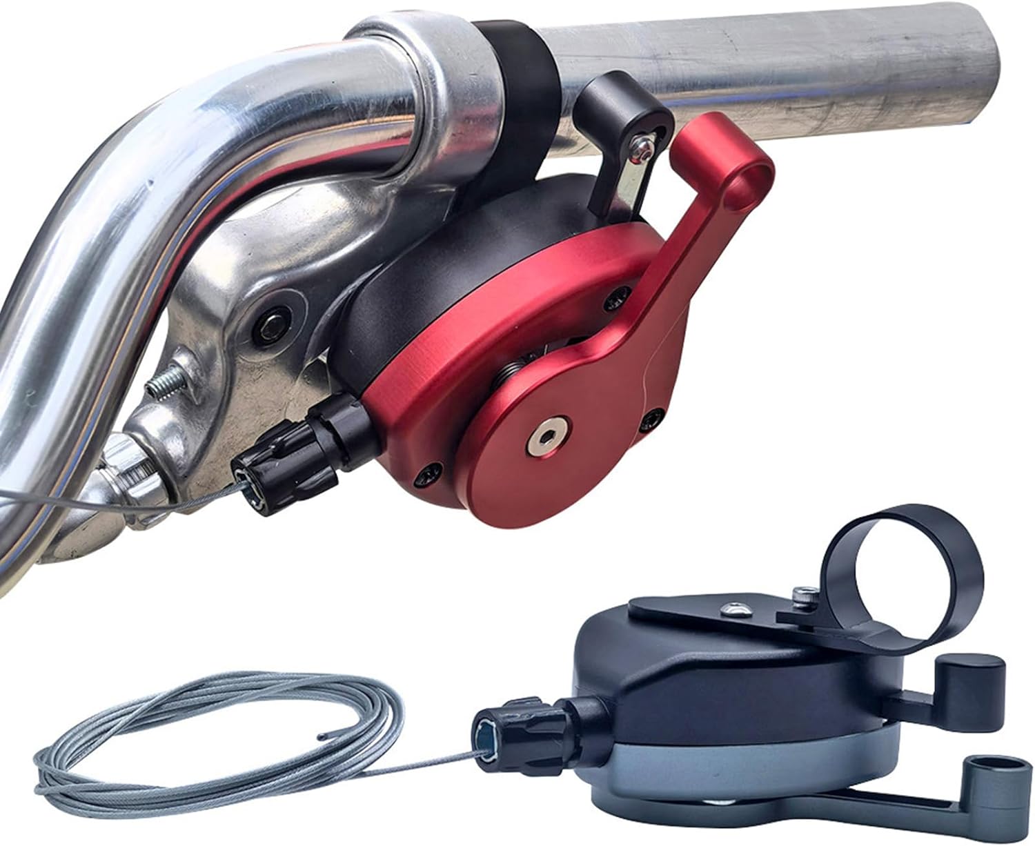 自転車ハンドルバー親指シフターアルミ合金折りたたみ自転車レバーシフトケーブル付き自転車アクセサリー耐久性のある自転車ハンドルバー親指