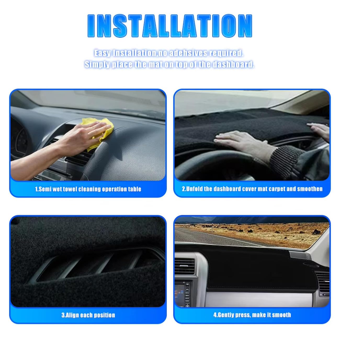 Adatto per Ford Escape Kuga 2020-2024 senza HUD, copertura del cruscotto personalizzata, compatibile con tappetino per cruscotto, protezione per cruscotto del tappeto, antiriflesso