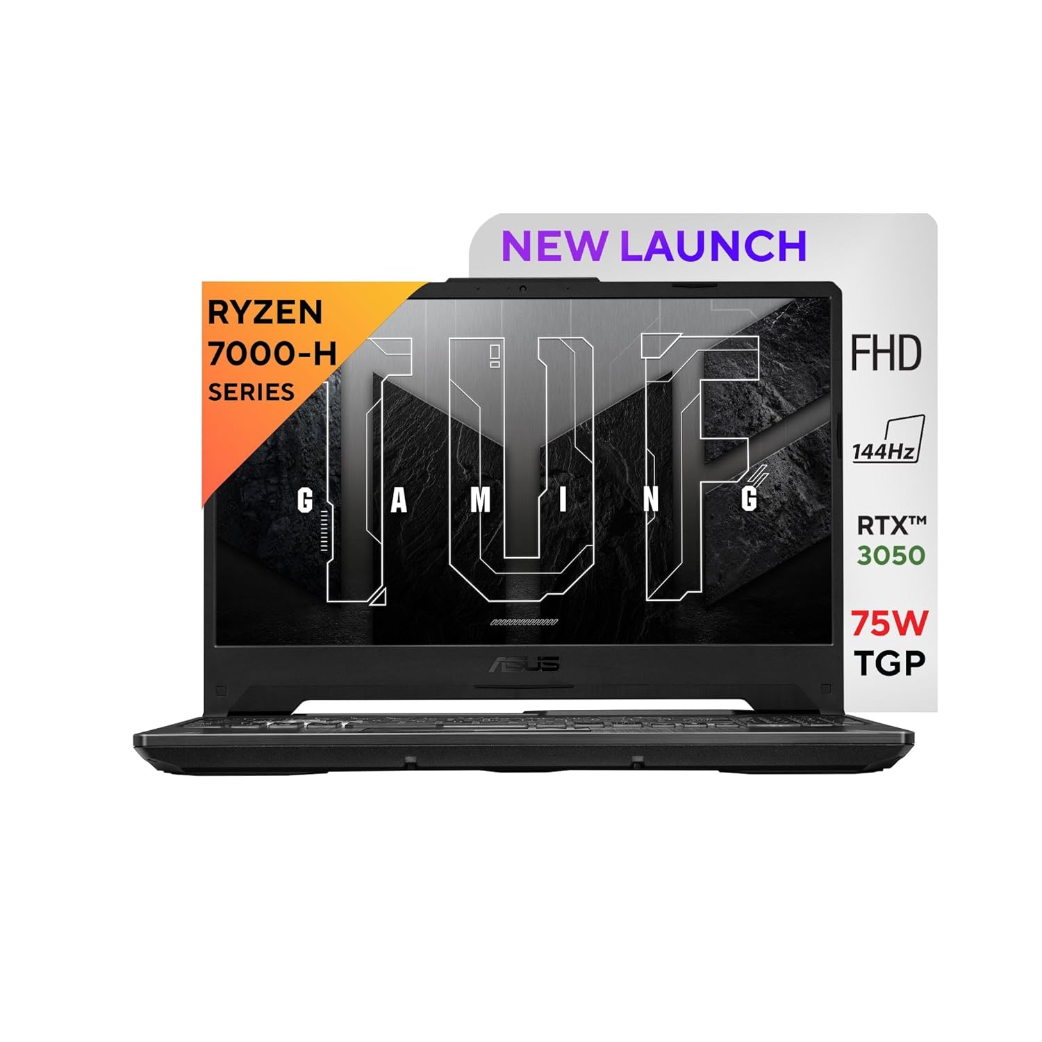 (Refurbished) ASUS TUF Gaming A15, AMD Ryzen 7 7435HS, 15.6-inch FHD 144Hz, Gaming Laptop (16GB/512GB SSD/NVIDIA GeForce RTX 3050/Windows 11/48WHr/Graphite Black/2.3 Kg), FA506NCR-HN054W