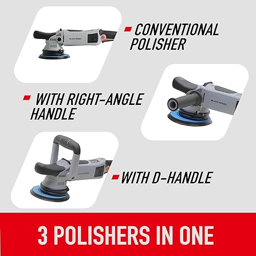 Miniatura 5 de Nanoskin Black Speed 15mm Long-Throw Random Orbital Polisher - 750W, 7.5-Amp Motor, BOSCH Bearing Construction, Vented Flexible Backing Plate  For