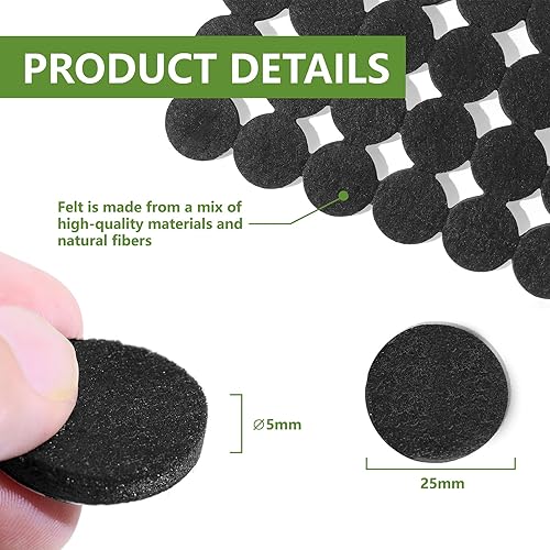 Vista 92 de Almohadillas de fieltro para muebles de madera dura, 68 unidades, almohadillas de muebles, protectores de suelo para pisos de madera dura