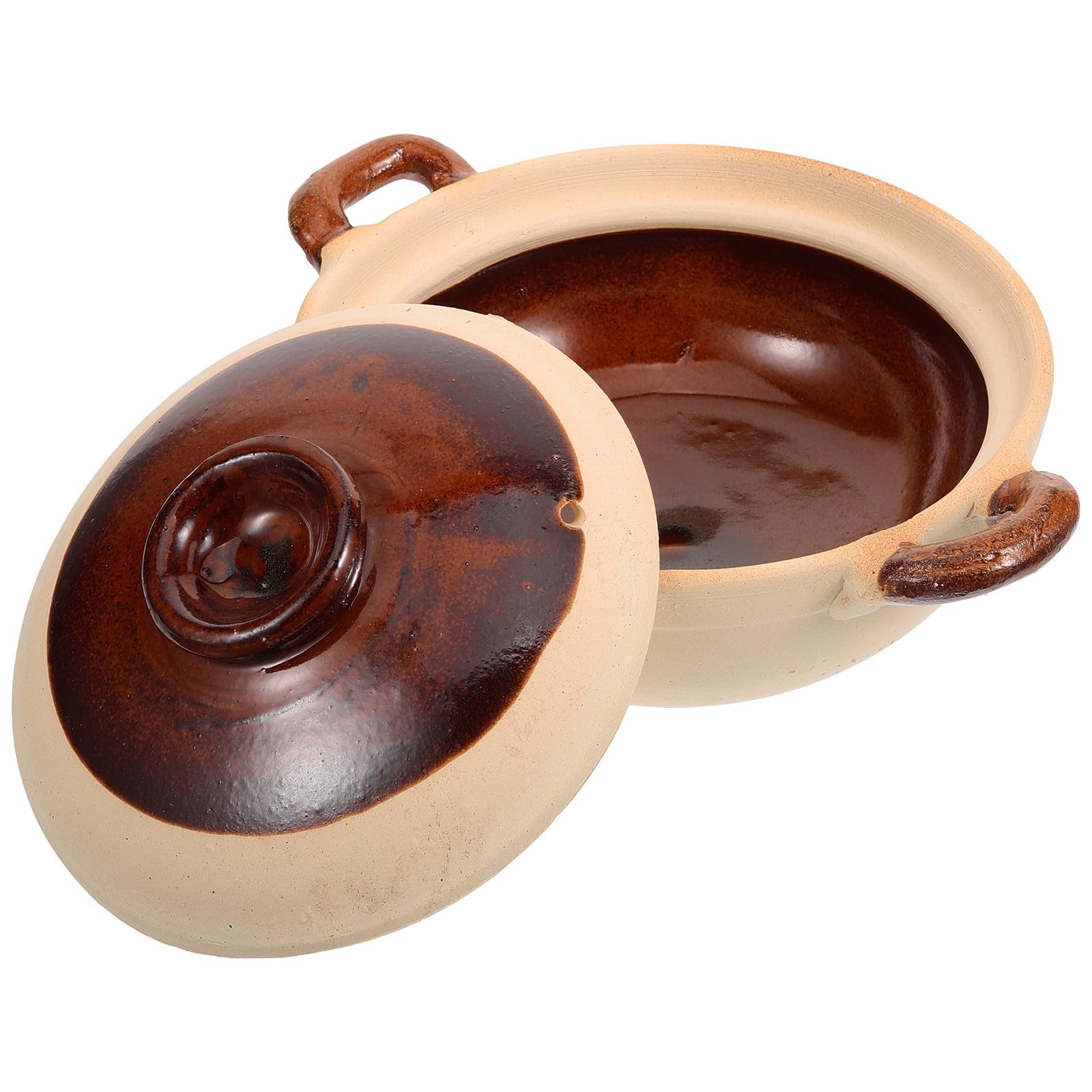 Generic Olla de Barro de 500 Ml para Cocinar Conducción de Calor Uniforme y Resistencia a Grietas, Adecuado para Estofado de Pollo y Uso en Tienda de Alimentos