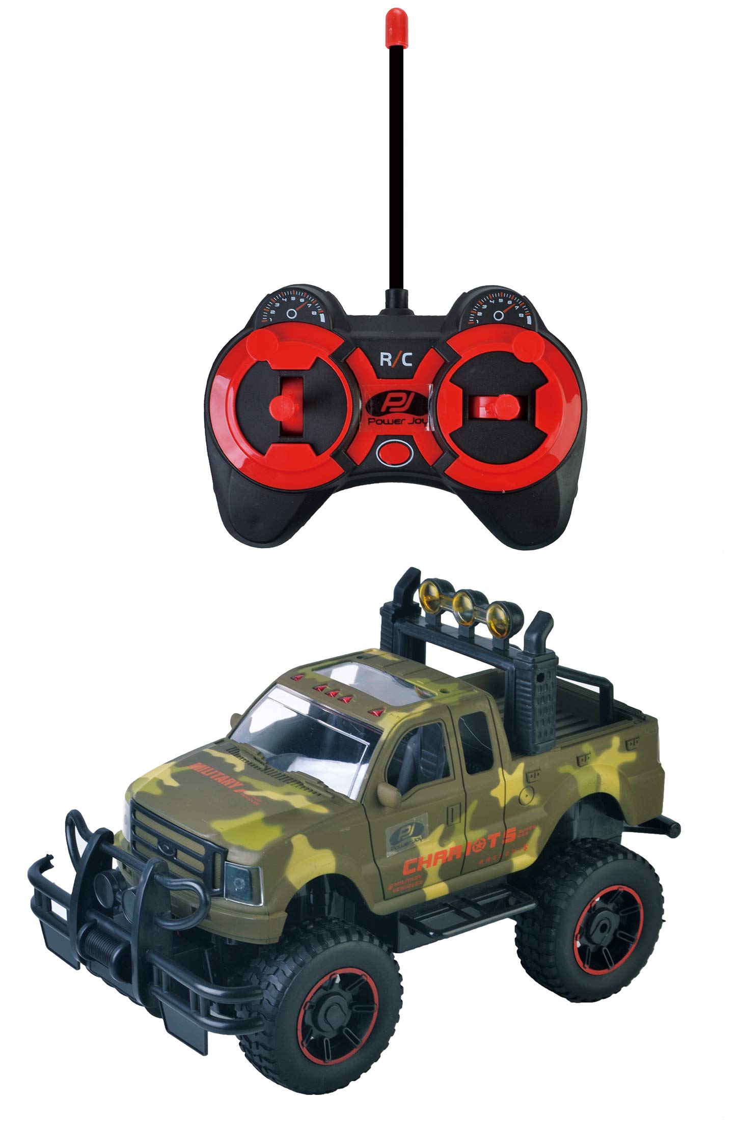PJ Power JoyRadio Controlled Military SUV Jeep with Lights and Music, 1:12 Scale, Assorted, AJ009