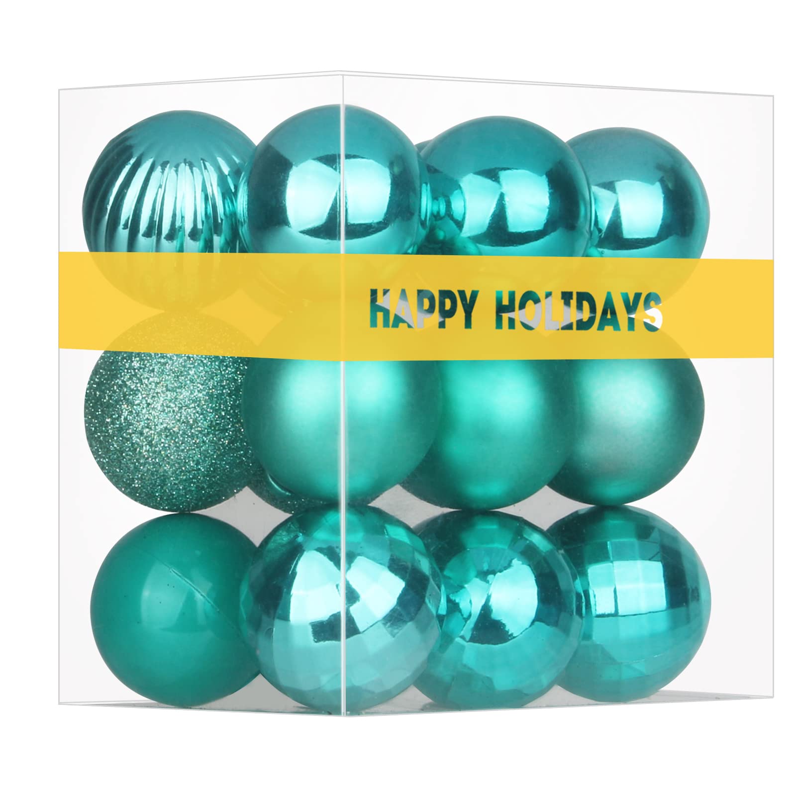 Lot de 18 grandes boules de Noël incassables à suspendre pour anniversaire, Halloween, vacances, mariage (bleu sarcelle)