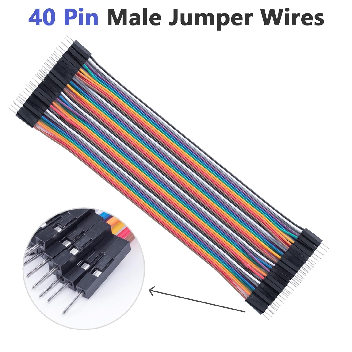 GTIWUNG 9 sztuk 40 pinów Jumper Wire Kabel, Breadboard Ribbon Cables, 10 cm & 20 cm & 30 cm żeński/męski mostek wtykowy 24AWG do płyt Arduino i Raspberry Pi Breadboard