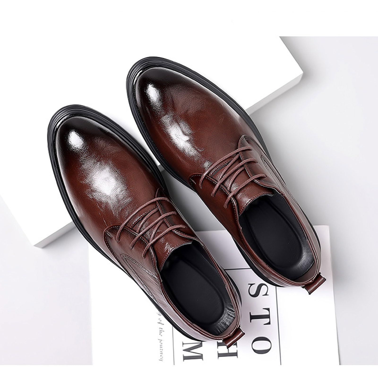 Scarpe Eleganti da Uomo Oxford da Lavoro con Lacci da Smoking Matrimonio Casual Derby