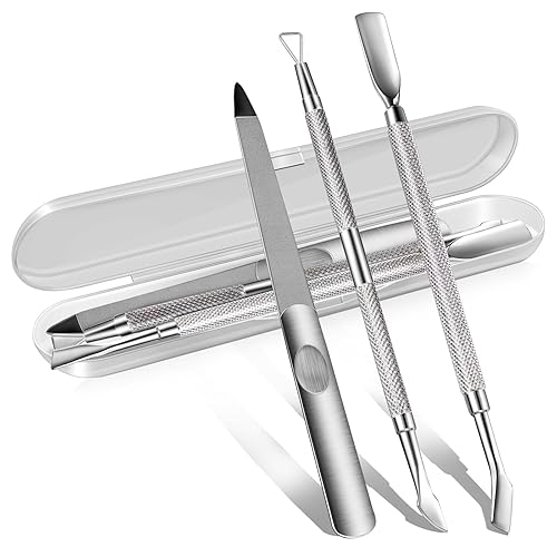 Juego de 3 empujadores de cutículas y removedor de esmalte de gel con limas de uñas, calidad de salón de belleza, pelador de esmalte de uñas de gel disponible en Yaxa Mexico