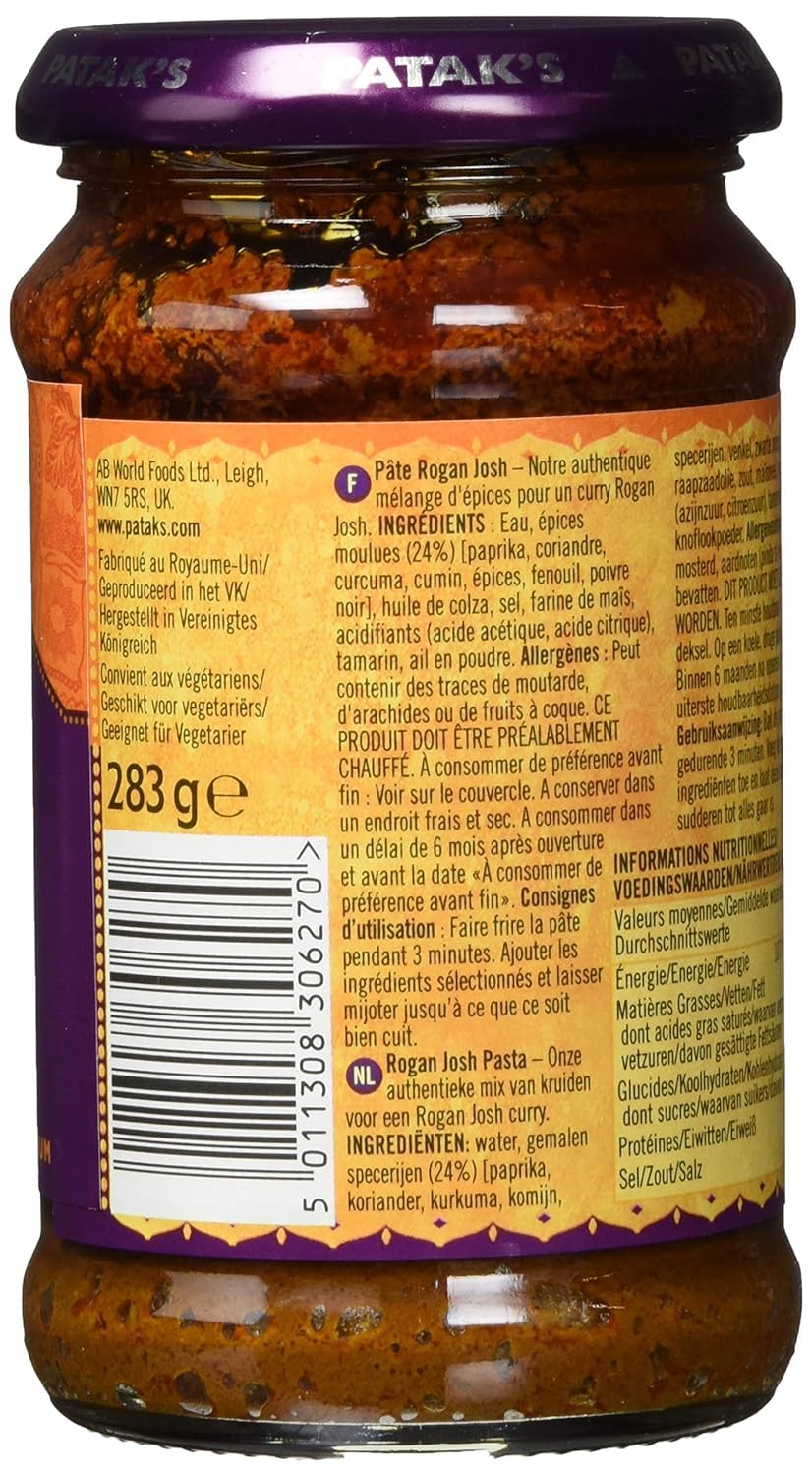 Patak's Rogan Josh Paste 283 g (confezione da 3)