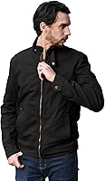 Vista 2 de WenVen Chaqueta militar de algodón casual de lona para hombre, ligera, con cremallera