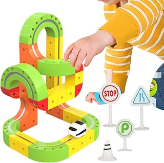 Upgraded Extra-Large Electric Train Set,Magnetic Levitation Electric Train Track Building Set, Flexible Track, 3D Embedded Layout Trains Tracks Sets for Boys and Girls.