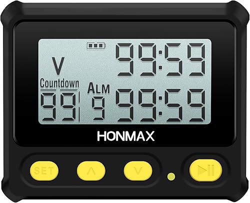 Temporizador de intervalo 8200 y cronómetro, retroiluminación, carga USB-C, reloj