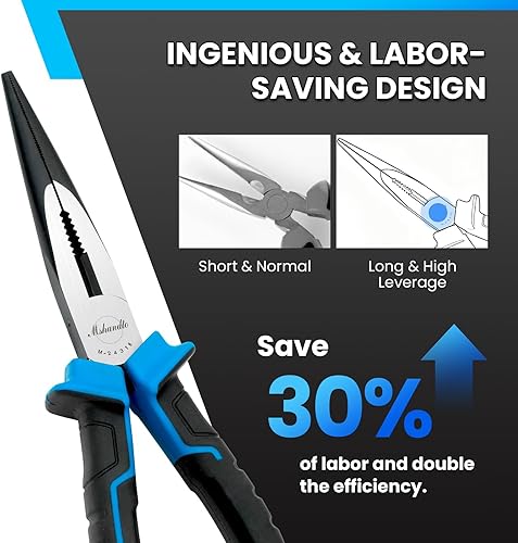 Miniatura 10 de Juego de alicates de punta de aguja, alicates de punta larga de 5 pulgadas para doblar alambre, paquete de 6 alicates de punta de aguja de acero