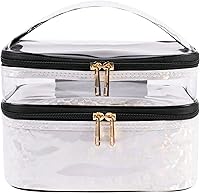 Vista 10 de FITINI Bolsas de Maquillaje de Doble Capa para Almacenamiento de Viaje Estuches Cosméticos Organizador de Maquillaje Bolsas de Aseo Resistentes al