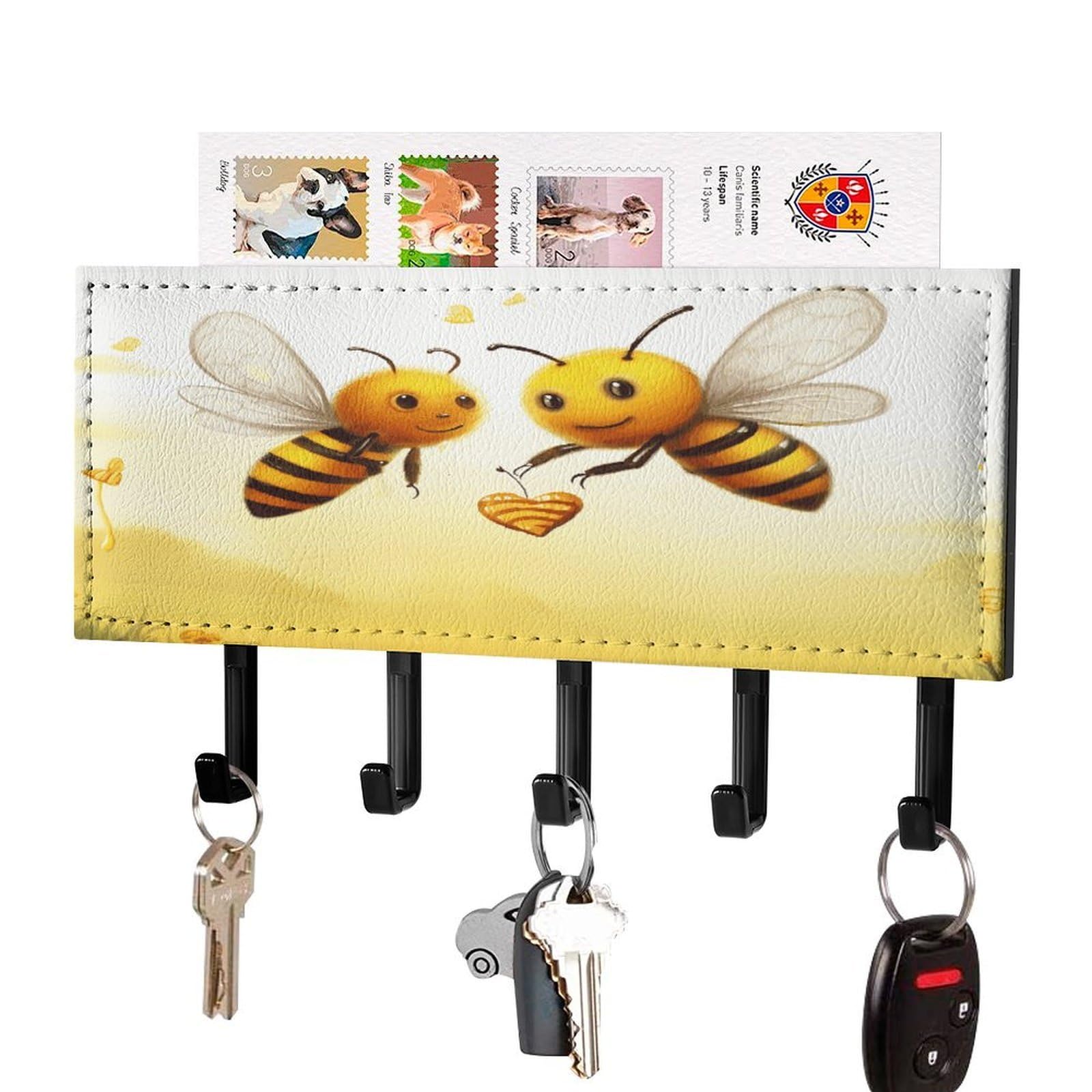 Soporte para llaves de pared adhesivo con organizador de correo de metal