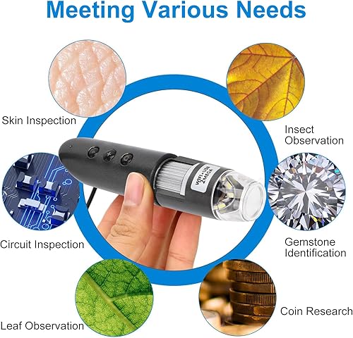 Miniatura 2 de Detector de cuero cabelludo para el cabello de la piel, analizador de piel 200X, aumento de 2 MP, WiFi USB, microscopio digital de alta definición