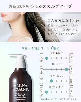 Amazon | オルナ オーガニック シャンプー 500ml スカルプ 無添加 ノン