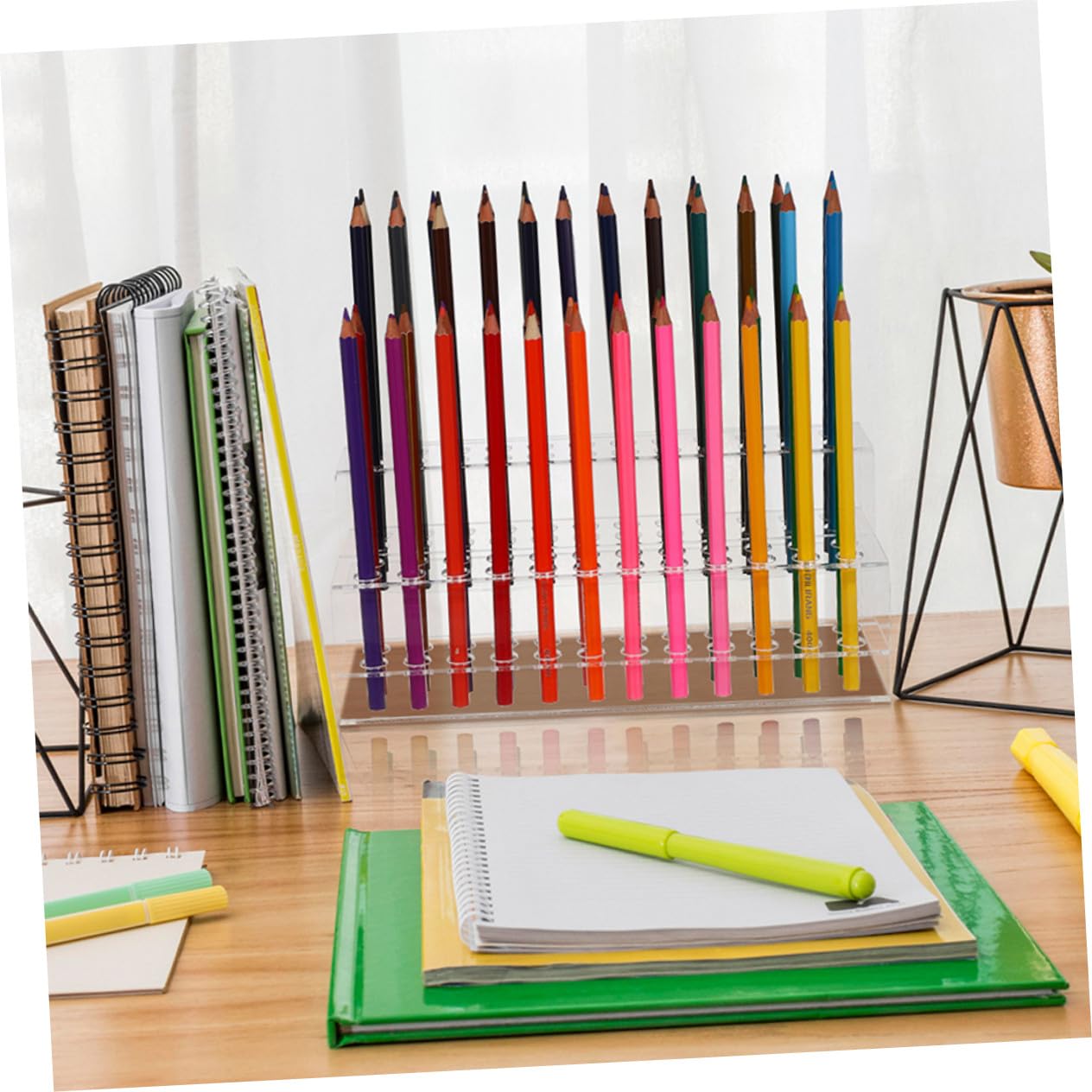Porta Penne da Scrivania 2 Pezzi in Plastica Fori Multipli | Organizer per Penne a Sfera e Piccoli Attrezzi, Uso su Banco e Desktop, Contenitore da Appoggio