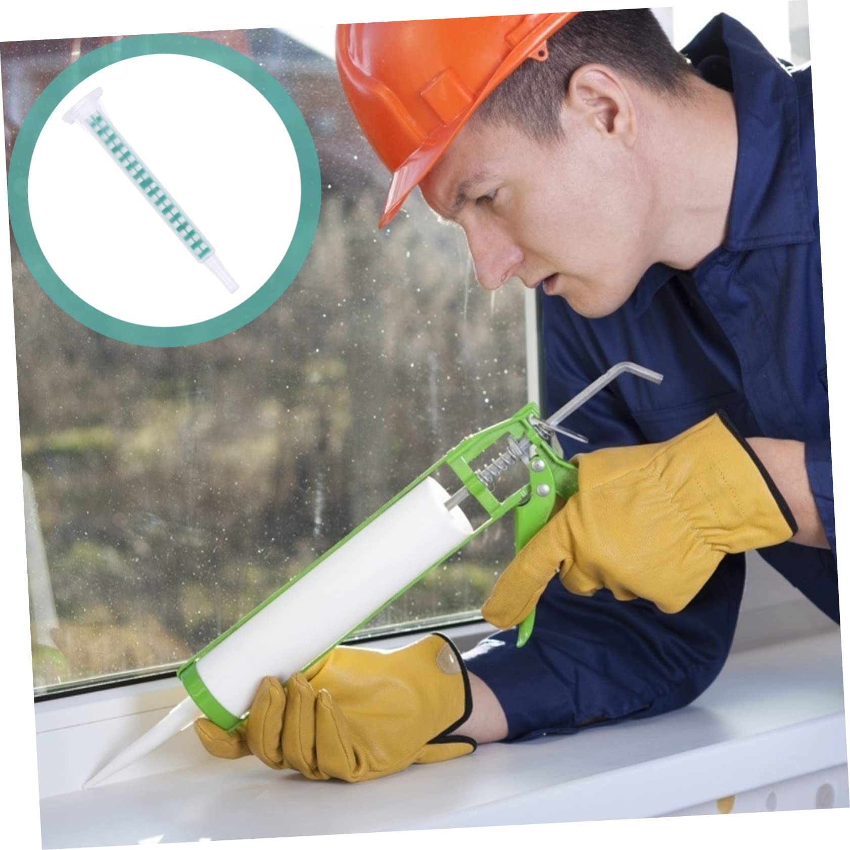 WOONEKY 50pcs Mixing Hose Epoxy Mixing Tube Ab Glue Epoxy Mixing Nozzle Tip Resin Mixer Mixing Nozzle Tube Mixing Bucket Plastic Binder Nozzle Filling Glue Nozzle Head Square Pp