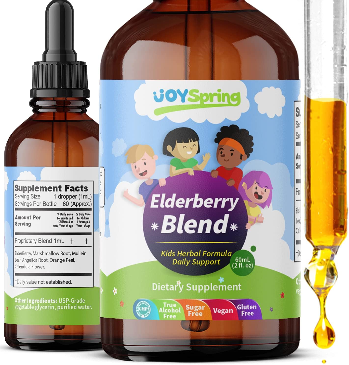 Kids Elderberry Syrup for Toddlers - Immune Syrup Elderberry Cough Syrup Kids - Natural Elderberry Syrup for Kids