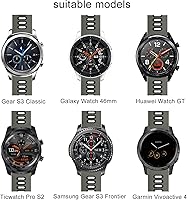 Vista 3 de ISABAKE Correa de reloj Garmin de silicona suave para Garmin Vivoactive 3/Samsung Galaxy Active 2/Garmin Forerunner 245/245 Music 645/Forerunner 645