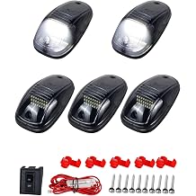 5PCS Smoked Cab Marker Light Roof Clearane White LED Running Top Marker Lights Assembly with Wire Harness Compatible with Doge Ram 1500 2500 3500 4500 5500 Pickup Trucks 2003-2018