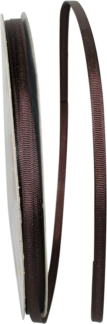 Reliant Ribbon 4900-705-01C Grosgrain Style Ribbon, 1/4 Inch X 100 Yards, Chocolate Brown
