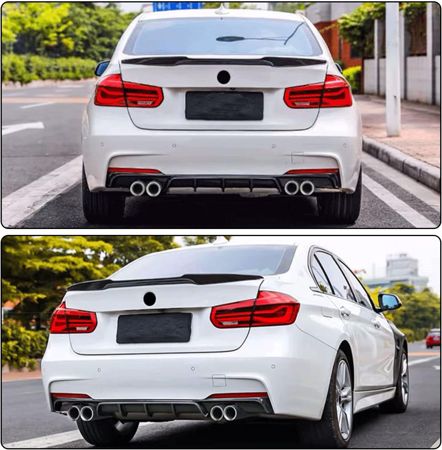 MCARCAR KIT Real Carbon Fiber Rear Diffuser for BMW 3 Series F30 M Sport 2012-2018 320i 325i 328i 330i 335i 340i Auto Lower Bumper Lip Spoiler Body Kit
