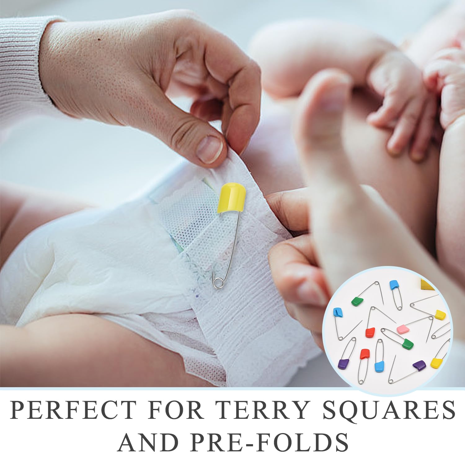80 Pièces Épingle à Nourrice, 55 mm en Acier Inoxydable pour Bébé avec Fermeture Verrouillable Épingles à Couches sans Danger, pour Les Lingettes de Salive,Les Couches et Les Vêtements