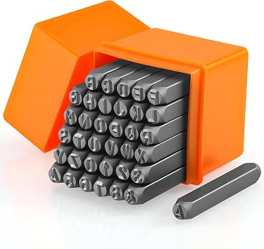 Starvortex 36Pcs Metal Letter Stamps Kit, 4mm Carbon Steel Letter Punch
