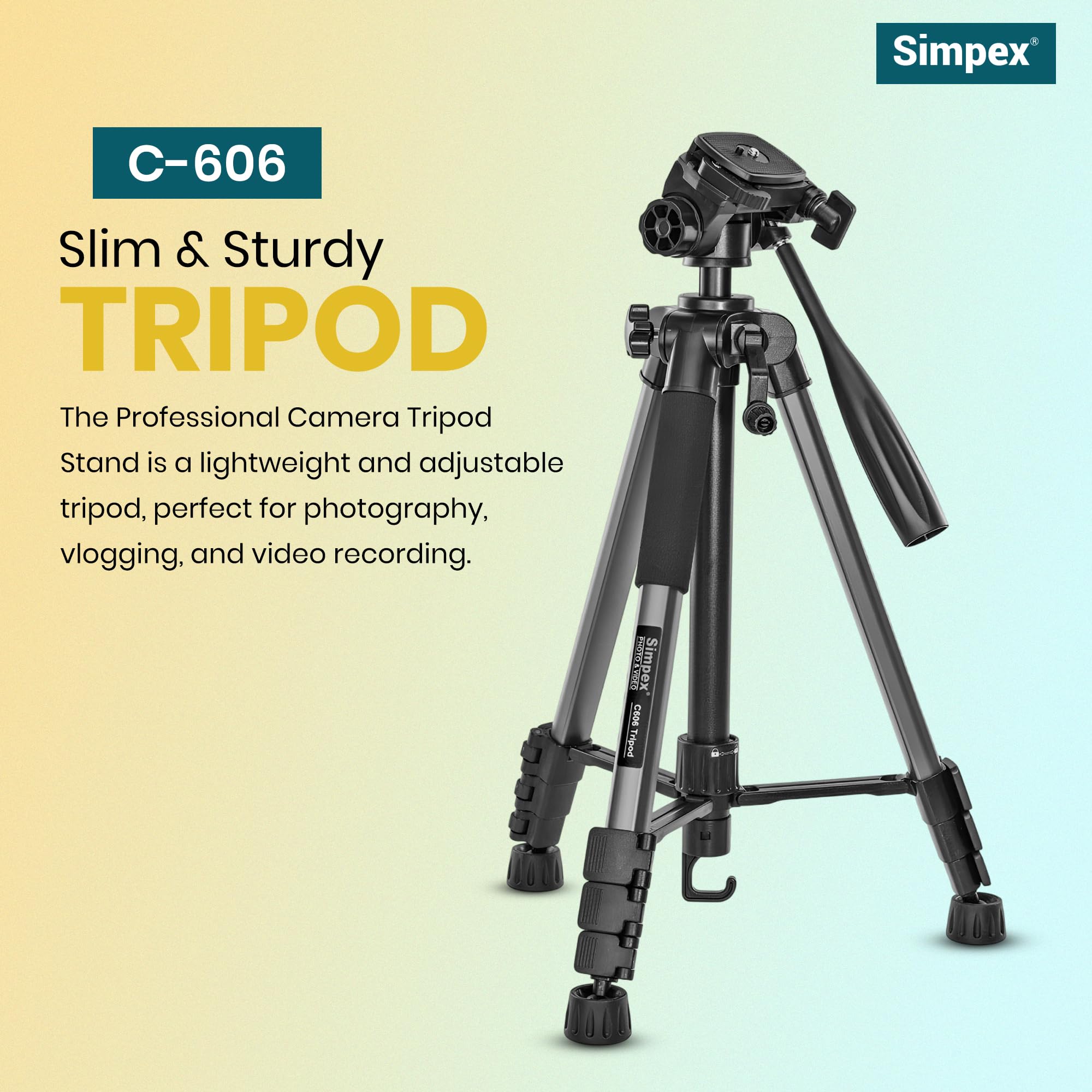 Buy Simpex C-606 Professional Camera Tripod Stand with Carry Bag