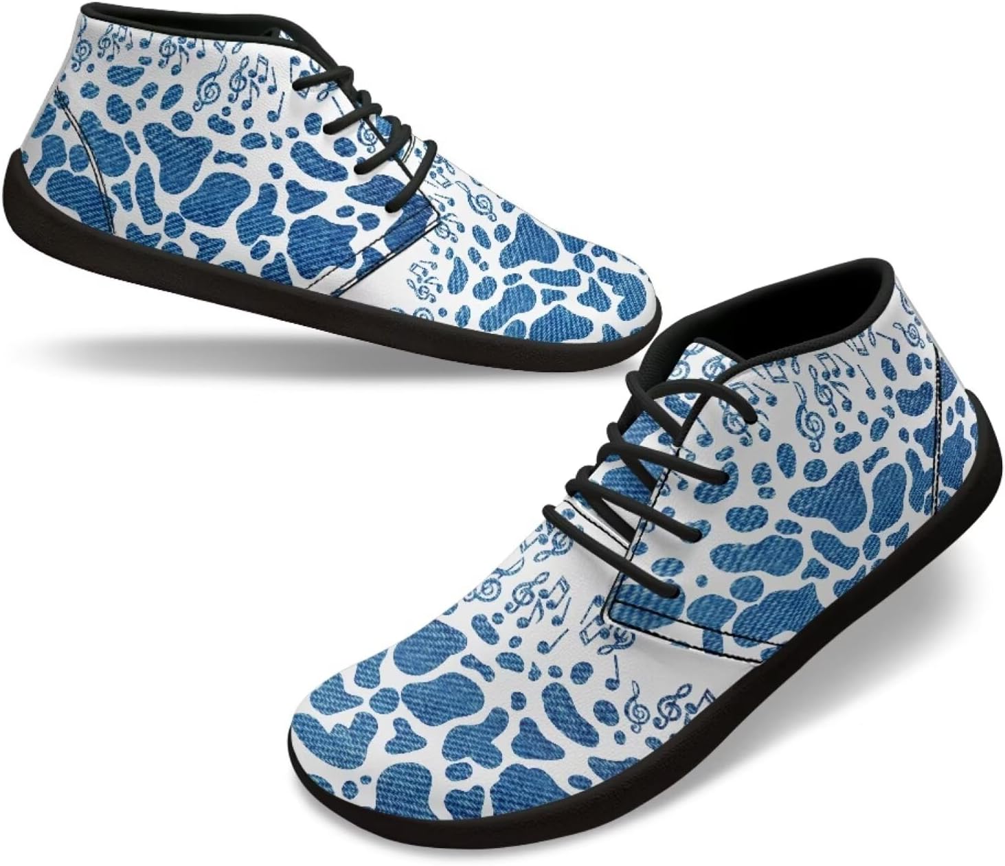 Howilath Zebra Print Barefoot Shoes Men Waterproof Running Cross Training Shoe with Zero Drop Sole Low Zero Drop Sneaker
