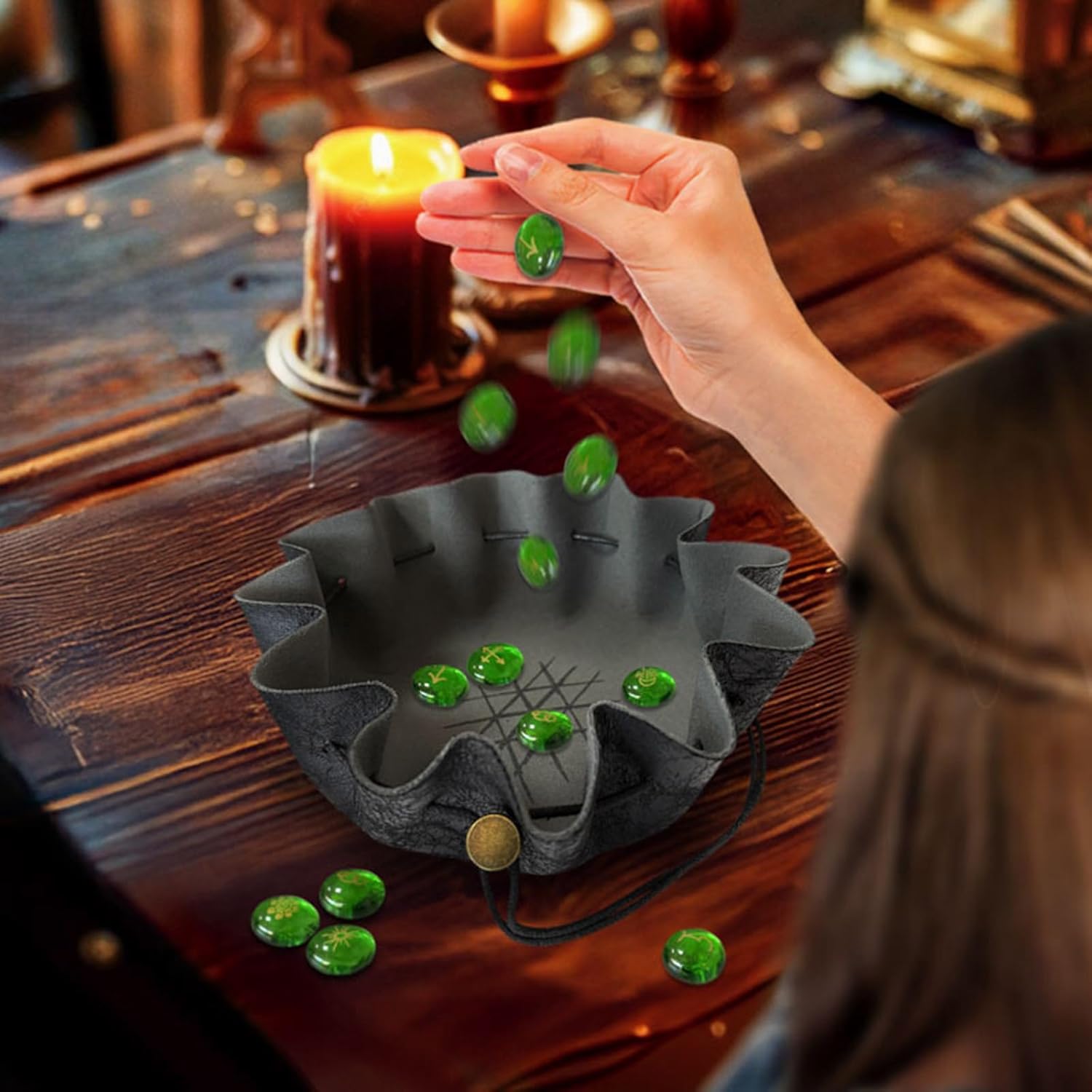 Drawstring Bag Dices Storage Pouches Tray Case for Jewelry Coin Multifunctional Tray Practical, Helmet of Protection