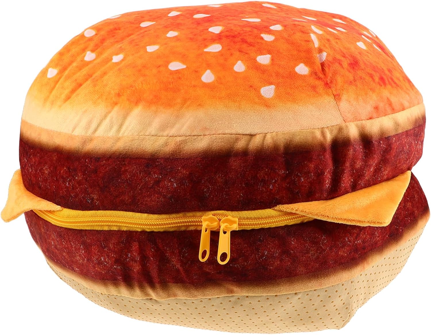 Plush Hamburger Pillow Cheeseburger Design Funny Food-Themed Cushion for Home Decor Unique Soft Stuffed Throw Pillow for Sofa and Bed
