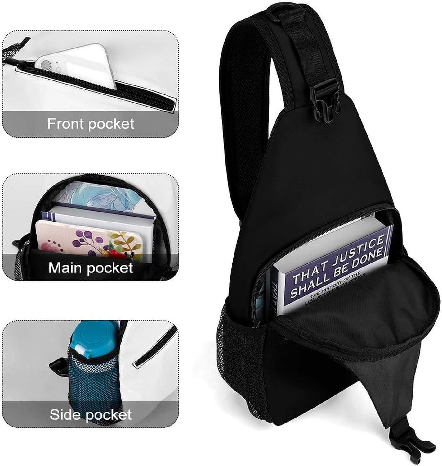 Colorful Elephant Men Crossbody Sling Backpack Chest Bag | Travel Fanny Pack,Hiking Daypack,Print Shoulder Bags