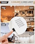 Ensenior 5/6 Inch 5CCT LED Pot Lights 6 Pack, Retrofit Recessed Led Ceiling Lighting, Baffle Trim, Dimmable, 9W=110W, 1000LM, 2700K/3000K/3500K/4000K/5000K Selectable, IC Rated - FCC (6, 6 Inch)