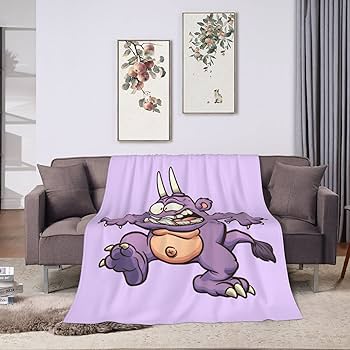 Amazon.com: Purple Cartoon Monster Throw Blanket for Couch Bed
