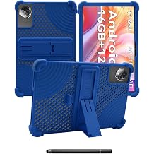 for FEONAL D126 11 Inch Android Tablet Case,BOVUGAC Soft Silicone for FEONAL 2025 with Capacitive Pen,Heat Dissipation Design,Adjustable Stand,Shockproof,Kids FriendlyBlue