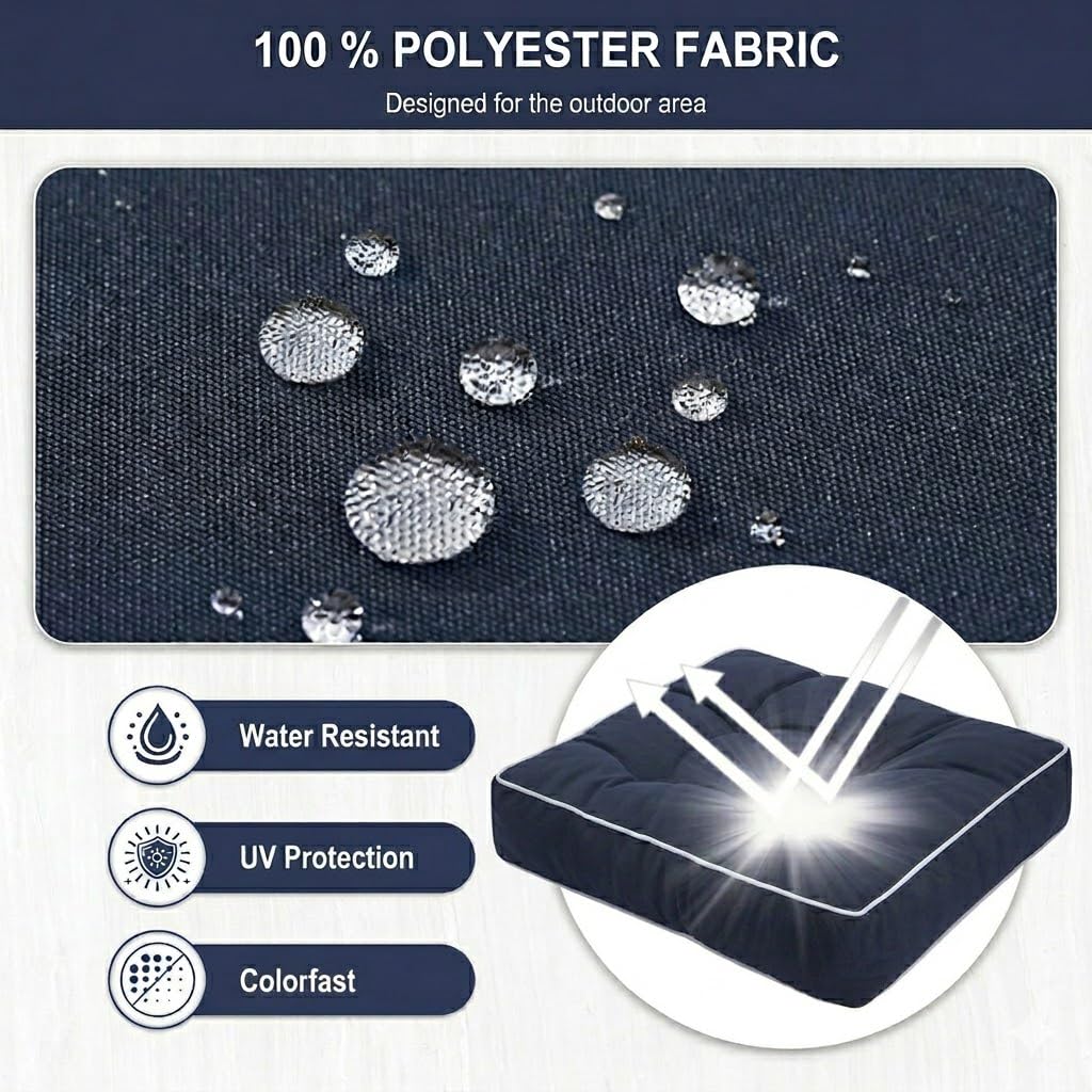 Cuscino per Panca da Esterno Impermeabile, Cuscini per Panchina da Giardino e Dondolo 3 Posti, Seduta Imbottita per Divani Pallet e Bancali, Tessuto in Poliestere Antimacchia,No13,150x45x8cm