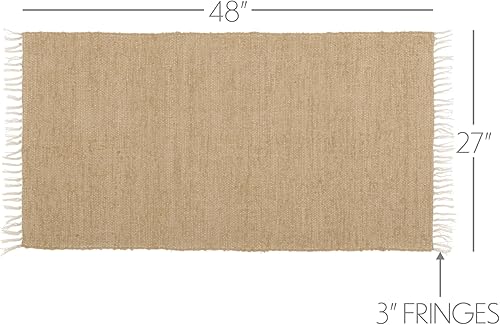 Miniatura 2 de VHC Brands Alfombra de arpillera ChindiTrapo Natural 27x48