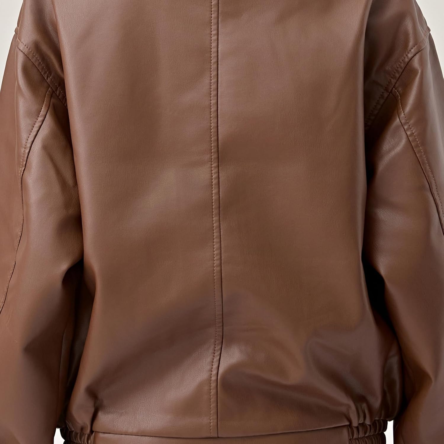 Womens Oversized Faux Leather Bomber Jacket Fashion Motorcycle Coats Outfits Clothes Y2k Tops